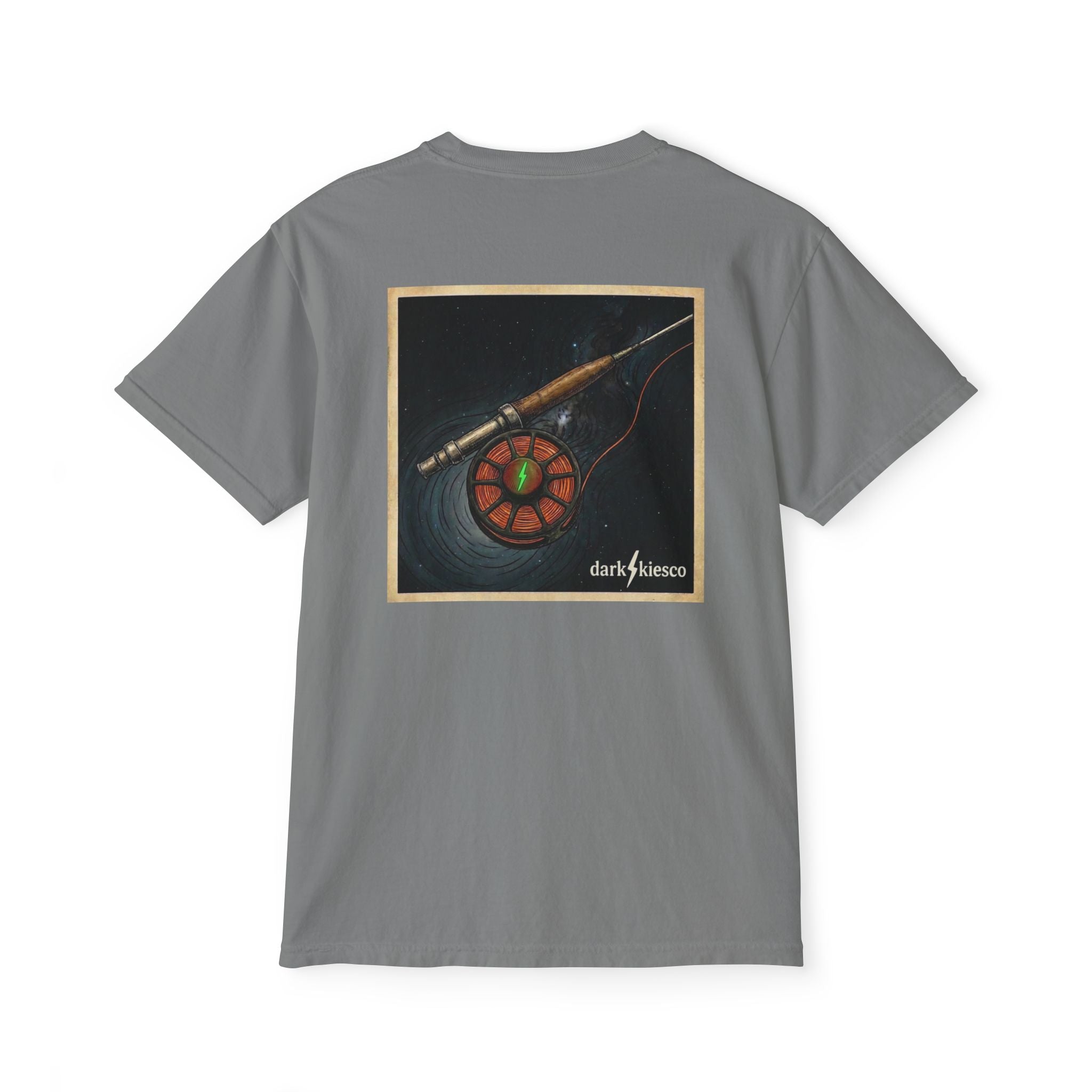 Pocket T-Shirt — Fly Rod & Reel Back Print