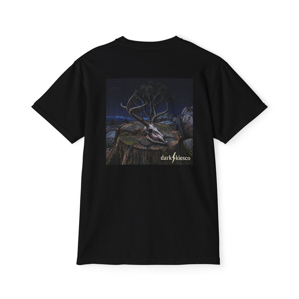 Pocket T-Shirt — Dark Night Mule Deer Graphic Pocket Tee