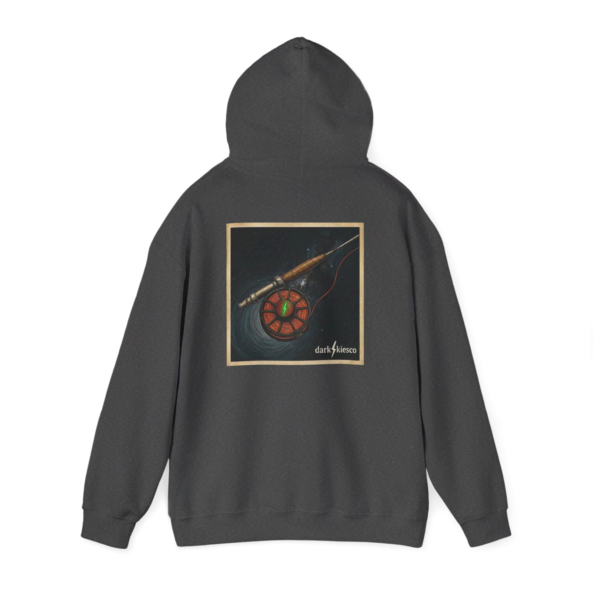 Hoodie - Dark Night Fly Rod & Reel Graphic Hooded Sweatshirt