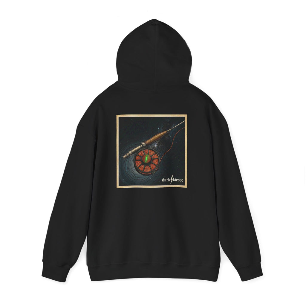 Hoodie - Dark Night Fly Rod & Reel Graphic Hooded Sweatshirt