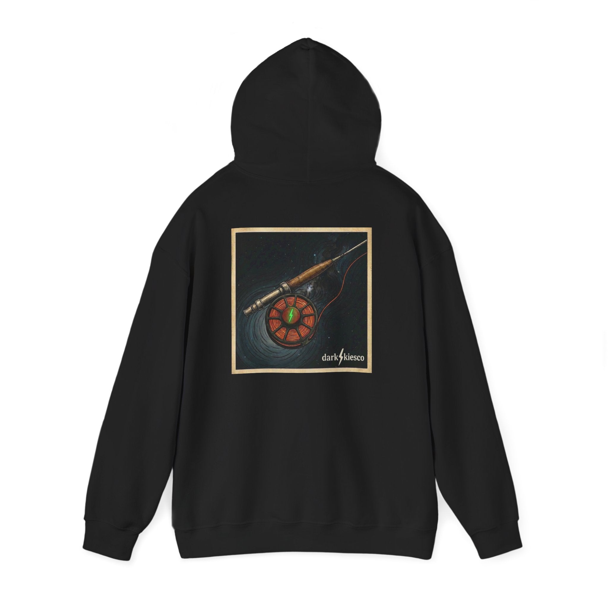 Hoodie - Dark Night Fly Rod & Reel Graphic Hooded Sweatshirt