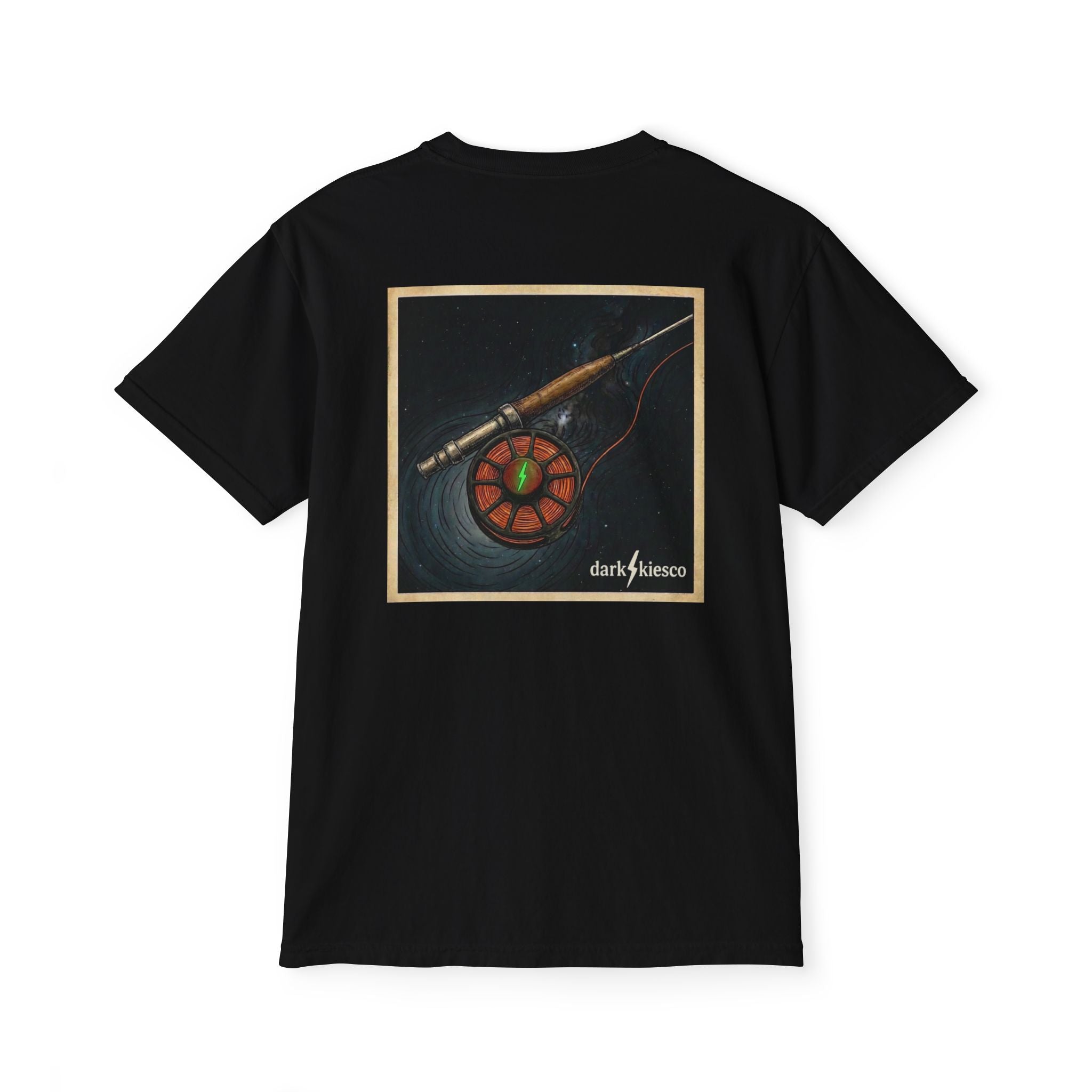 Pocket T-Shirt — Fly Rod & Reel Back Print