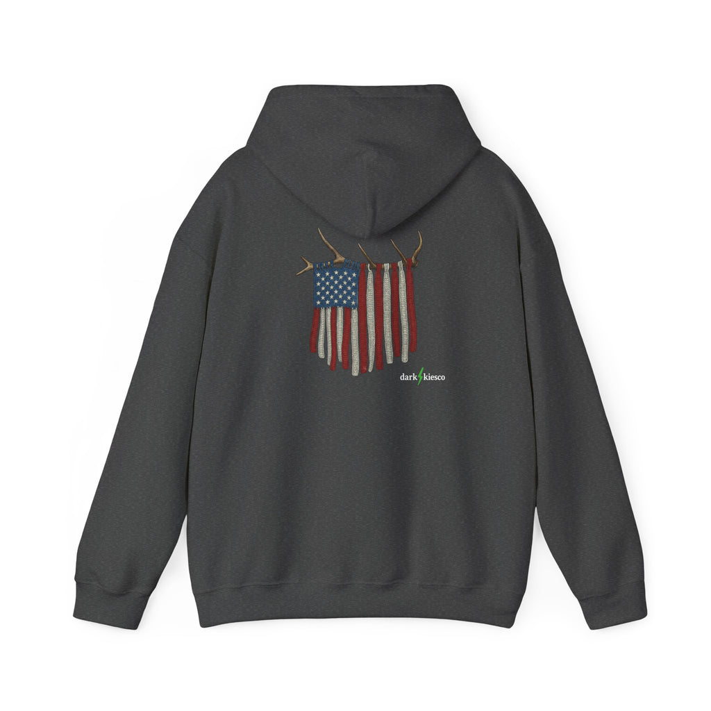 America Flag Elk Antler Hoodie — Hooded Sweatshirt