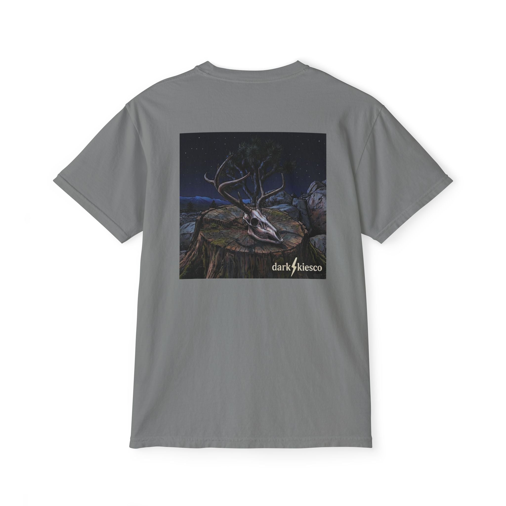 Pocket T-Shirt — Dark Night Mule Deer Graphic Pocket Tee