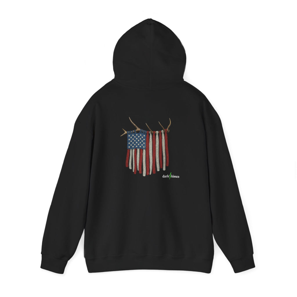 America Flag Elk Antler Hoodie — Hooded Sweatshirt