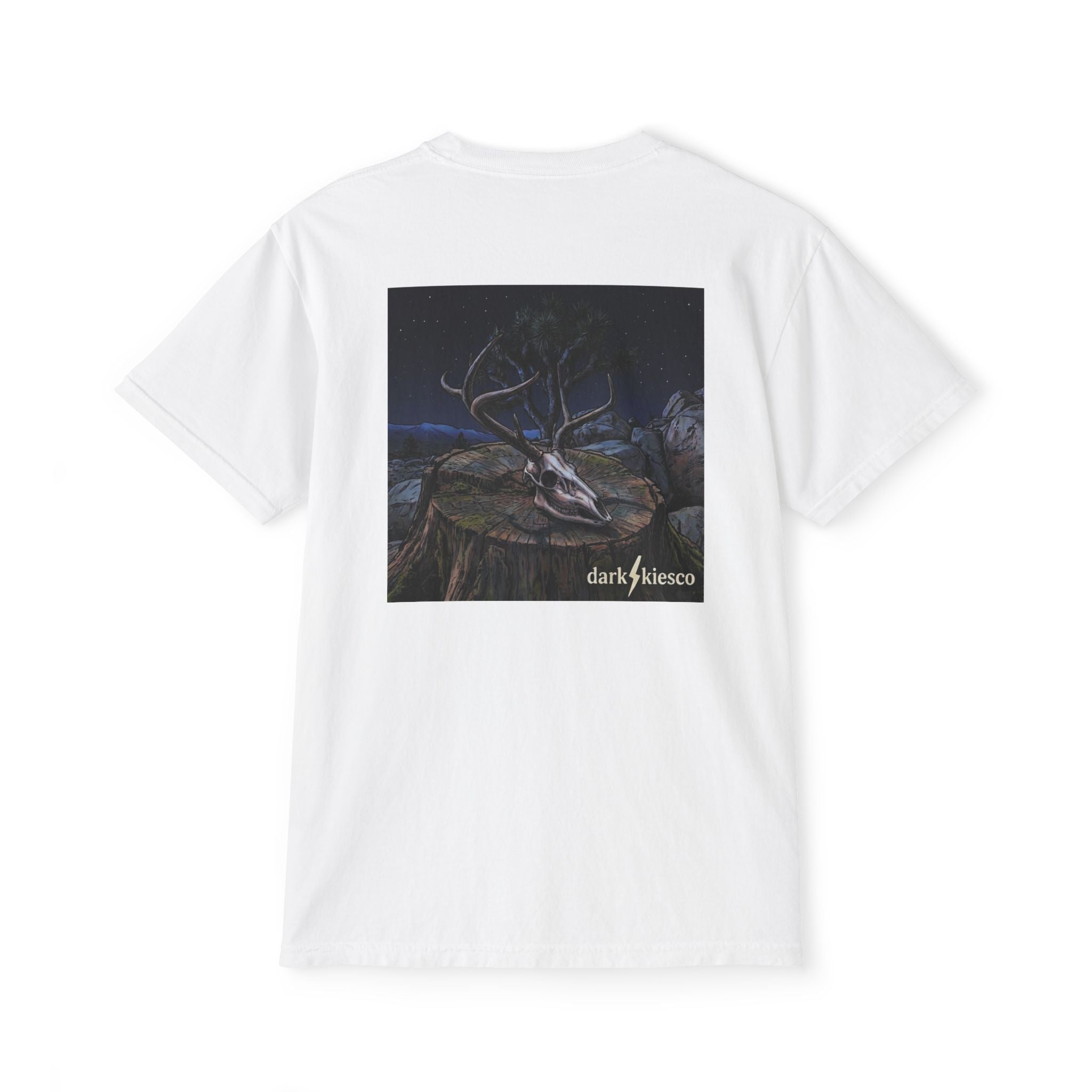 Pocket T-Shirt — Dark Night Mule Deer Graphic Pocket Tee