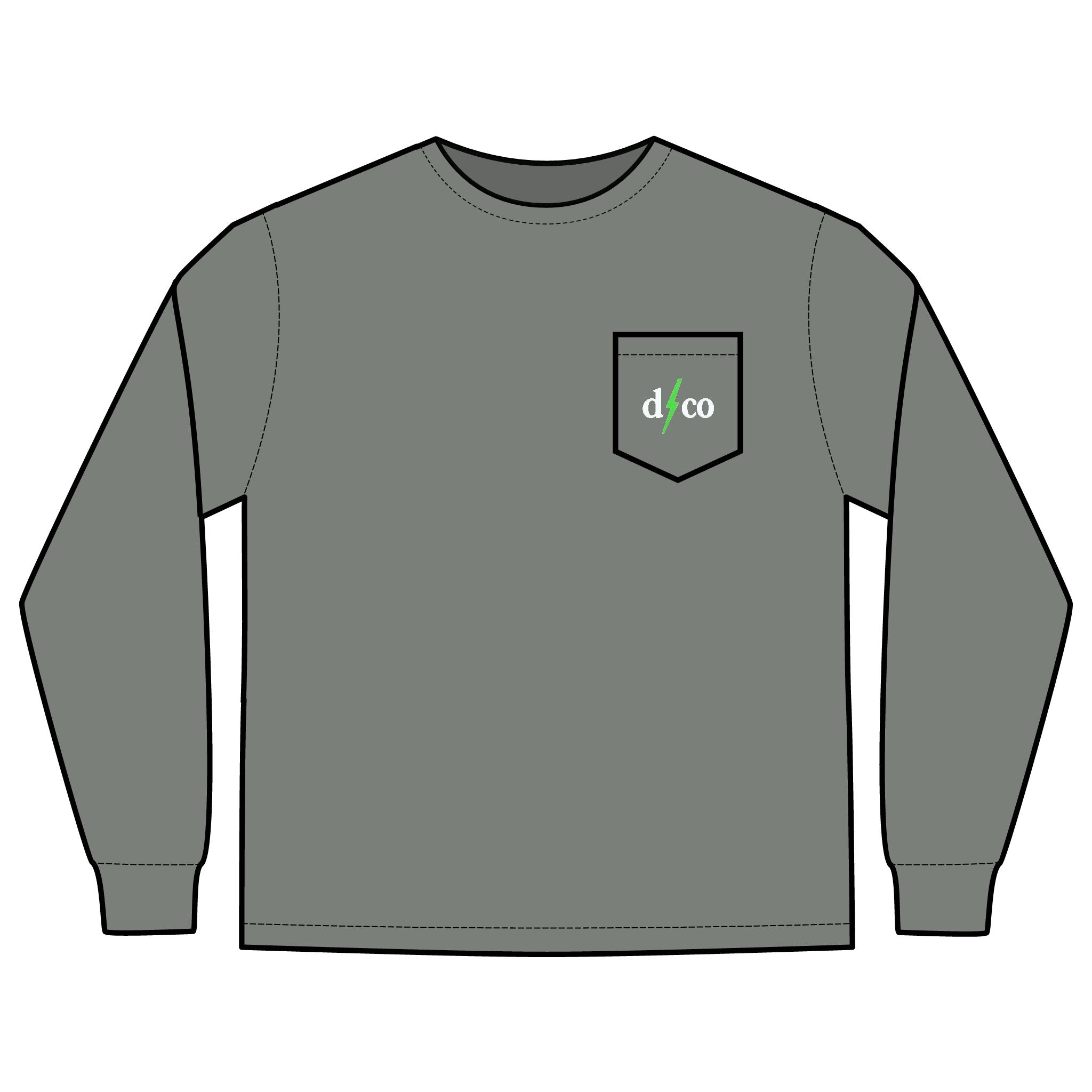 American Flag Antlers Pocket - Long Sleeve T-Shirt