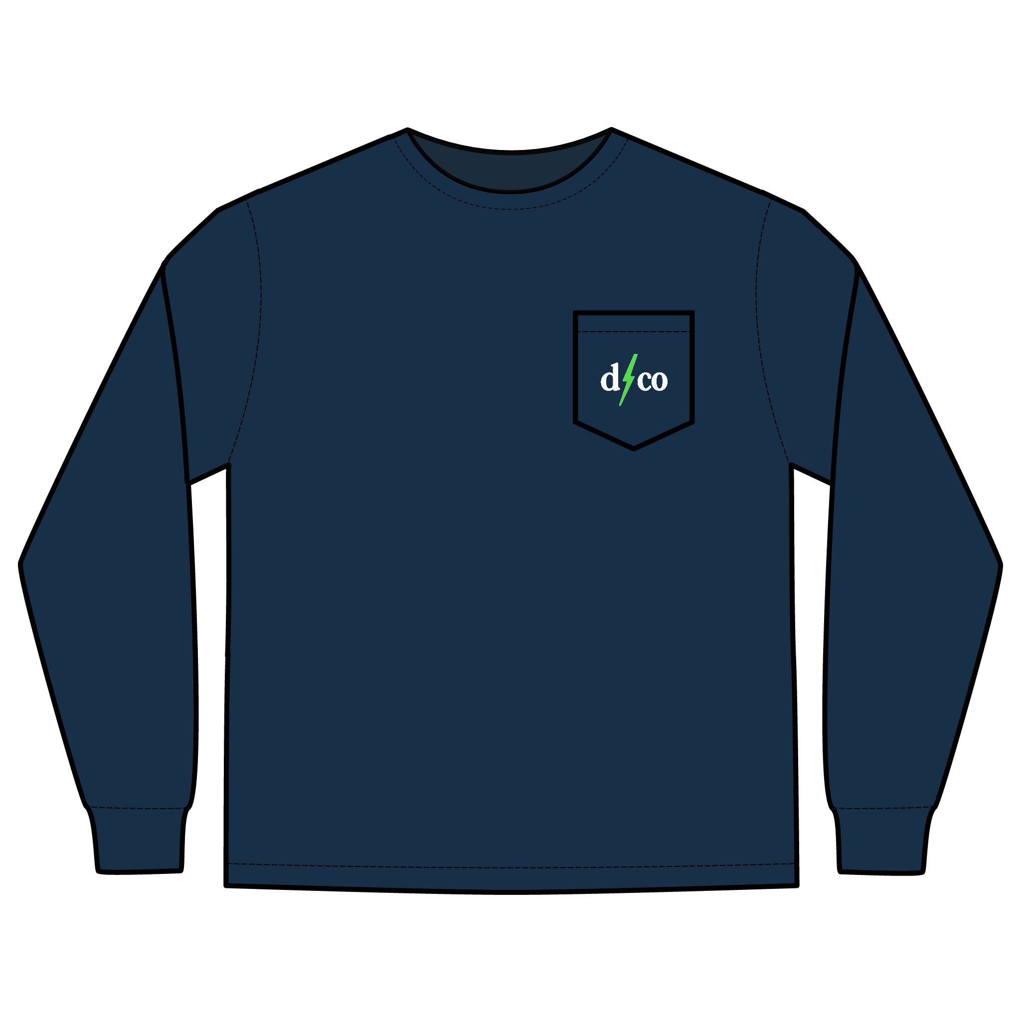 American Flag Antlers Pocket - Long Sleeve T-Shirt