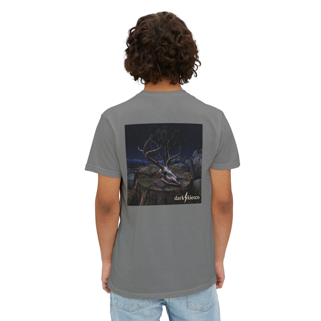 Pocket T-Shirt — Dark Night Mule Deer Graphic Pocket Tee