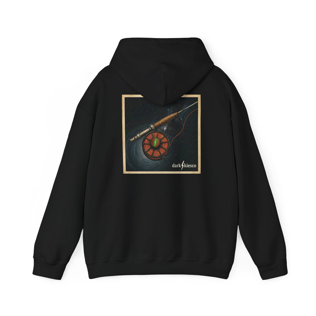 Hoodie - Dark Night Fly Rod & Reel Graphic Hooded Sweatshirt