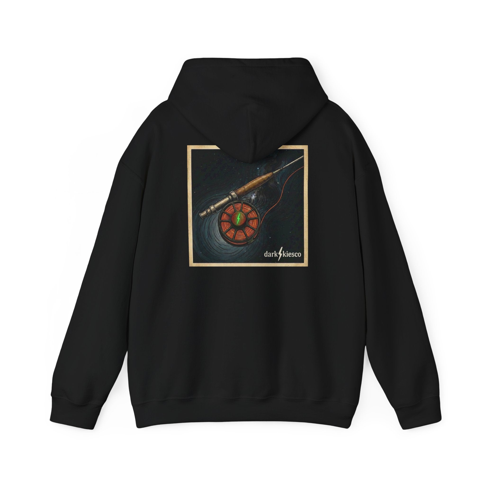 Hoodie - Dark Night Fly Rod & Reel Graphic Hooded Sweatshirt